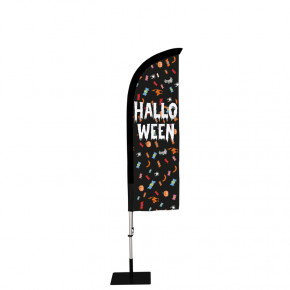 Beach flag Prêt à imprimer "Halloween" (kit avec platine carrée) 2,3 m - Modèle 3 MACAP