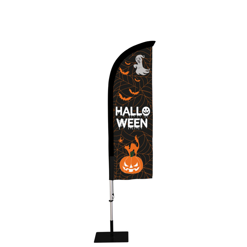 Beach flag Prêt à imprimer "Halloween" (kit avec platine carrée) 2,3 m - Modèle 4 MACAP