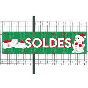 Banderole Prête à imprimer "Soldes" (fixation oeillets) 80x300 cm - Modèle 4 MACAP