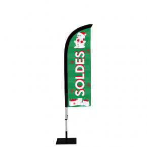 Beach flag Prêt à imprimer "Soldes" (kit avec platine carrée) 2,3 m - Modèle 4 MACAP