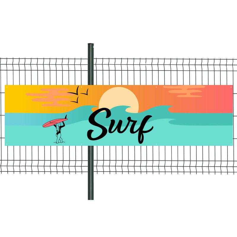 Banderole Prête à imprimer "Surf" (fixation oeillets) 80x300 cm - Modèle 1 MACAP