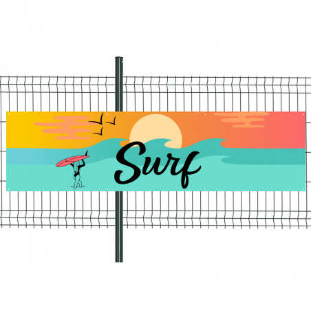 Banderole Prête à imprimer "Surf" (fixation oeillets) 80x300 cm - Modèle 1 MACAP