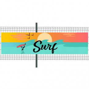 Banderole Prête à imprimer "Surf" (fixation oeillets) 100x400 cm - Modèle 1 MACAP