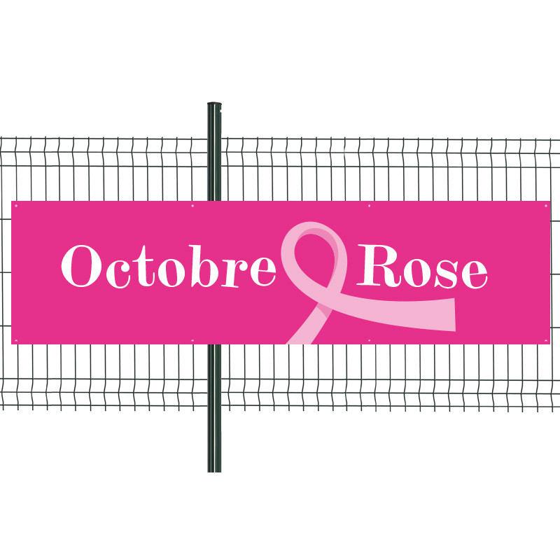Banderole Prête à imprimer "Octobre Rose" (fixation oeillets) 80x300 cm - Modèle 1 MACAP