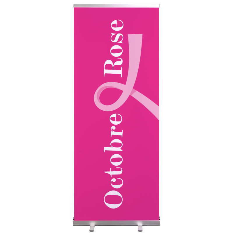 Roll-up Prêt à imprimer "Octobre Rose" (avec housse de transport) 80x200 cm - Modèle 1 MACAP