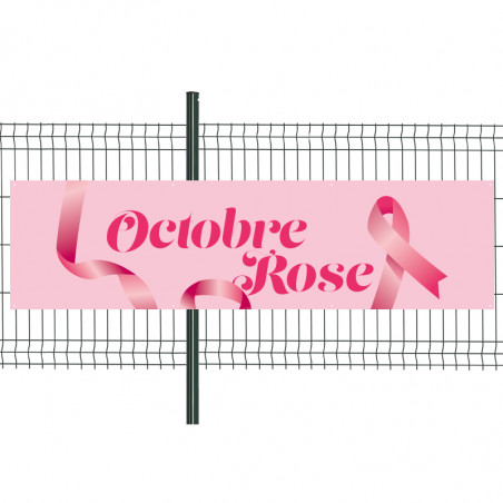 Banderole Prête à imprimer "Octobre Rose" (fixation oeillets) 80x300 cm - Modèle 2 MACAP