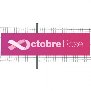 Banderole Prête à imprimer "Octobre Rose" (fixation oeillets) 100x400 cm - Modèle 3 MACAP