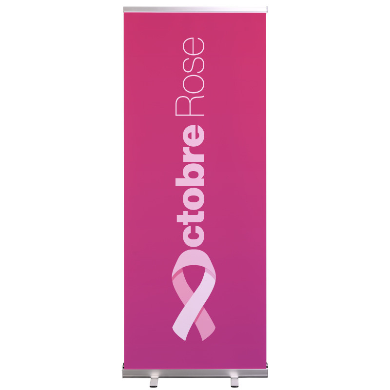 Roll-up Prêt à imprimer "Octobre Rose" (avec housse de transport) 80x200 cm - Modèle 3 MACAP