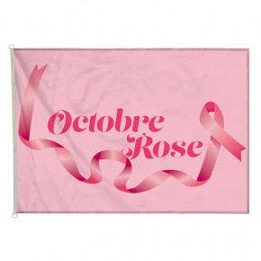 Drapeau pour Mât Classique Prêt à imprimer "Octobre Rose" - Modèle 2 MACAP