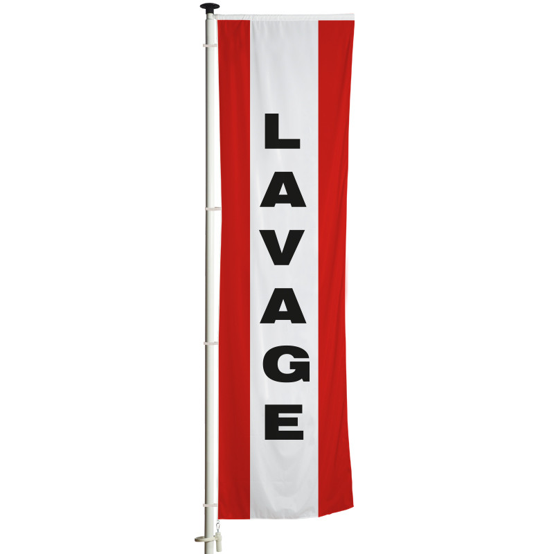 Pavillon pour mât Potence à Fourreau "Lavage" (modèle 1 - Rouge)