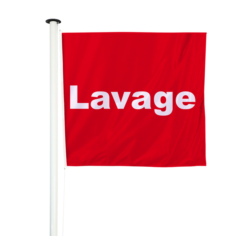 Pavillon pour mât Horizontal "Lavage" (modèle 1 - Rouge)