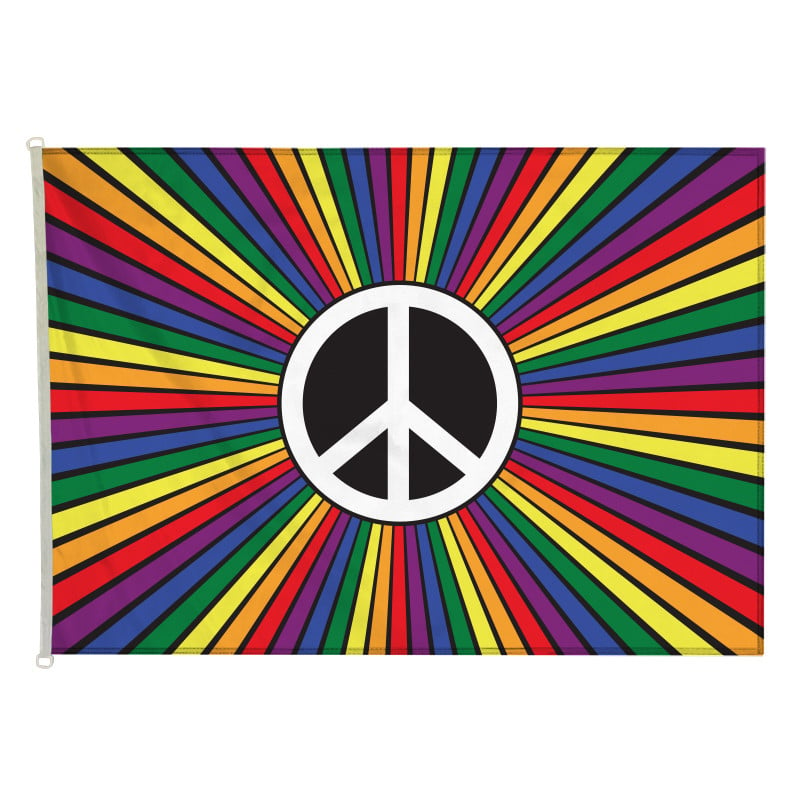 Drapeau Peace and love - Modèle 1 (forme horizontale) - MACAP