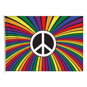 Drapeau Peace and love - Modèle 2 (forme horizontale) - MACAP