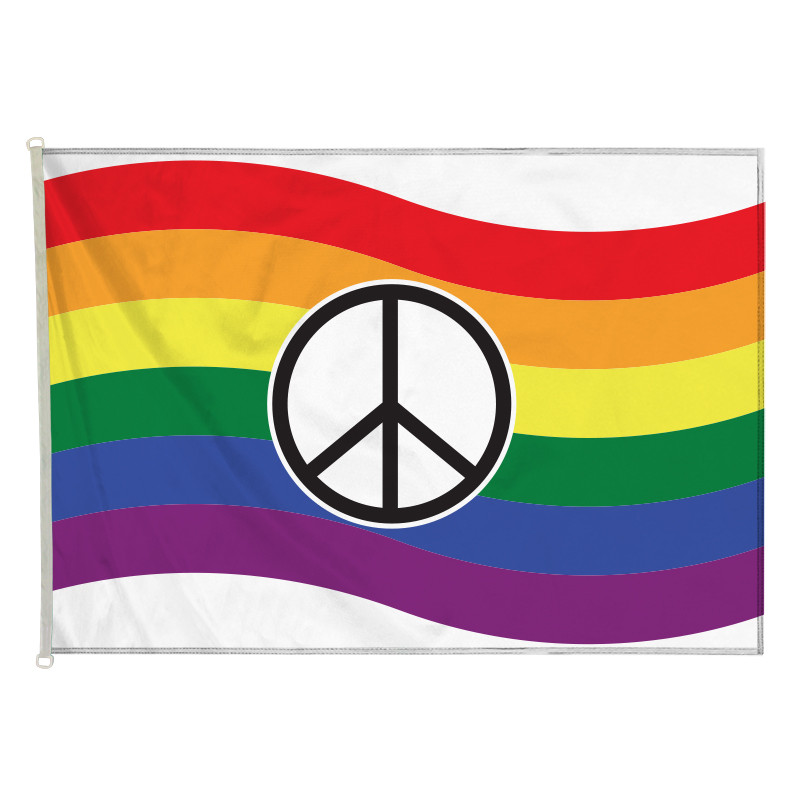 Drapeau Peace and love - Modèle 3 (forme horizontale) - MACAP