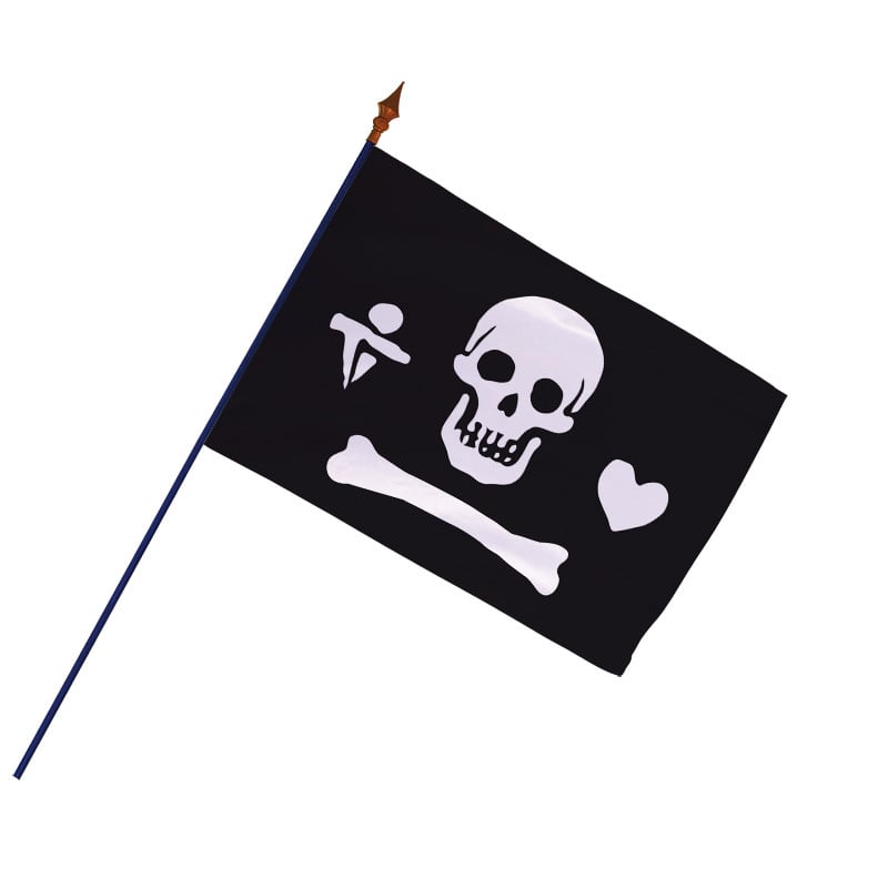 Grand Drapeau de Pirate intérieur / exterieur 150 cm x 90 cm avec 2 oeillets