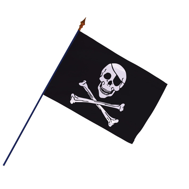 Drapeau Pirate avec hampe (modèle 3)