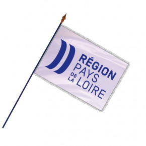 Drapeau Région Pays de la Loire avec hampe, frange et galon argent | MACAP