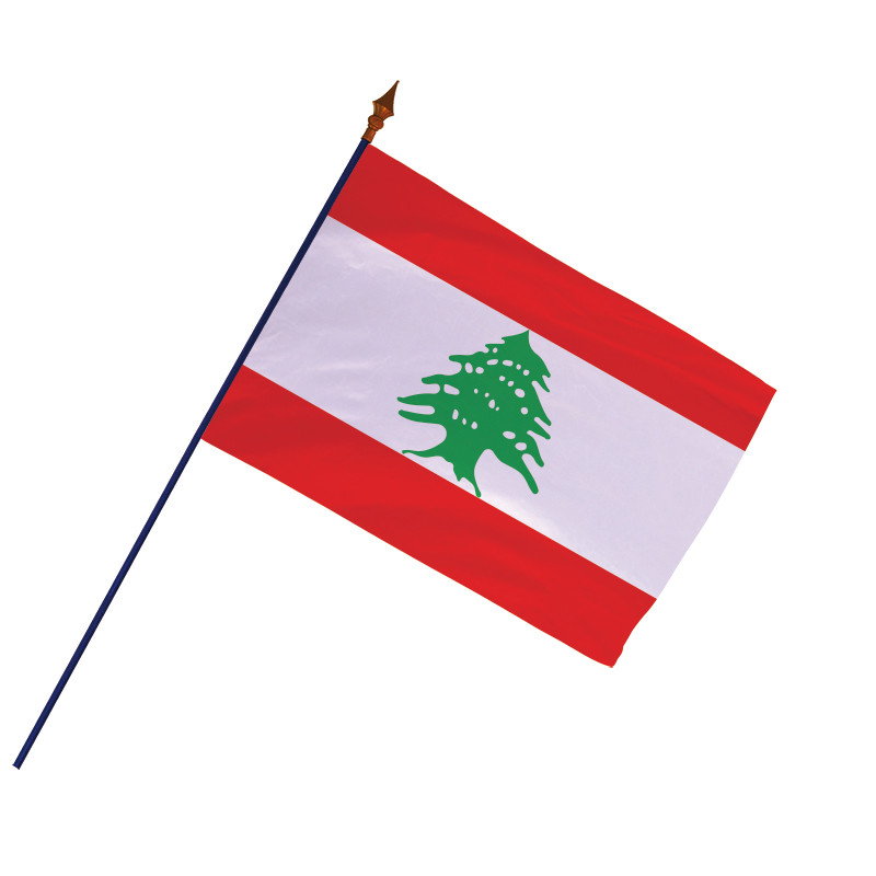 Drapeau du Liban avec hampe