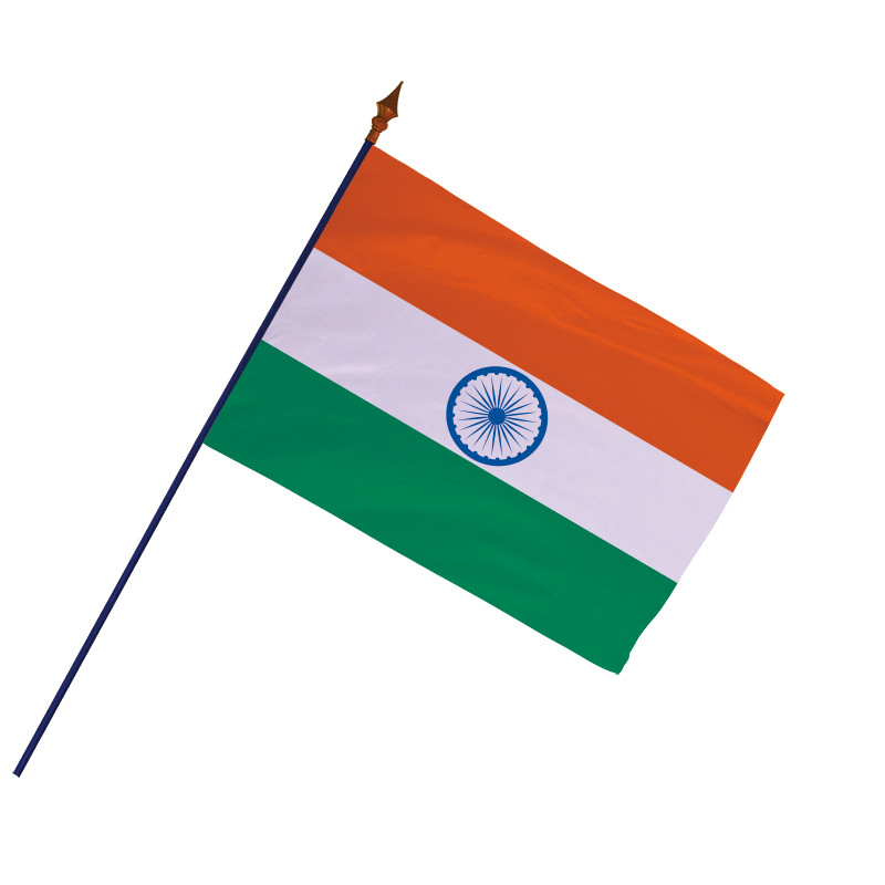 Drapeau Inde avec hampe