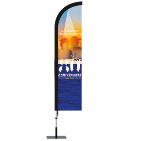 Beach flag - Oriflamme Classique : "Débarquement en Normandie" (kit complet) 2,8 m - MACAP