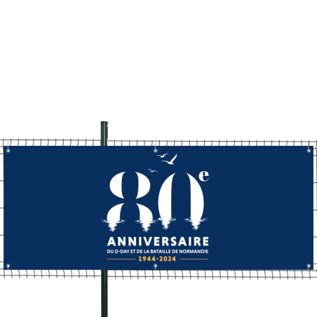 Banderole PVC : "Débarquement en Normandie" (oeillets)