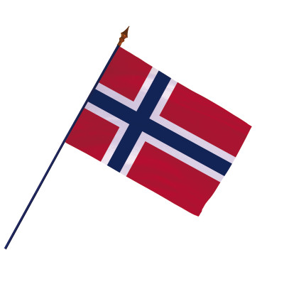 Drapeau officiel Norvège sur hampe