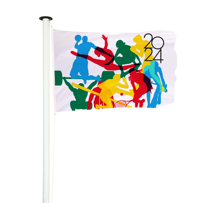 Drapeau personnalisé : "Sport Olympique" (Mât Classique)