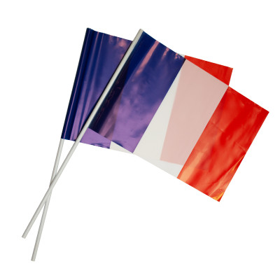 Lot de 100 drapeaux France à agiter dimensions 20x30 cm