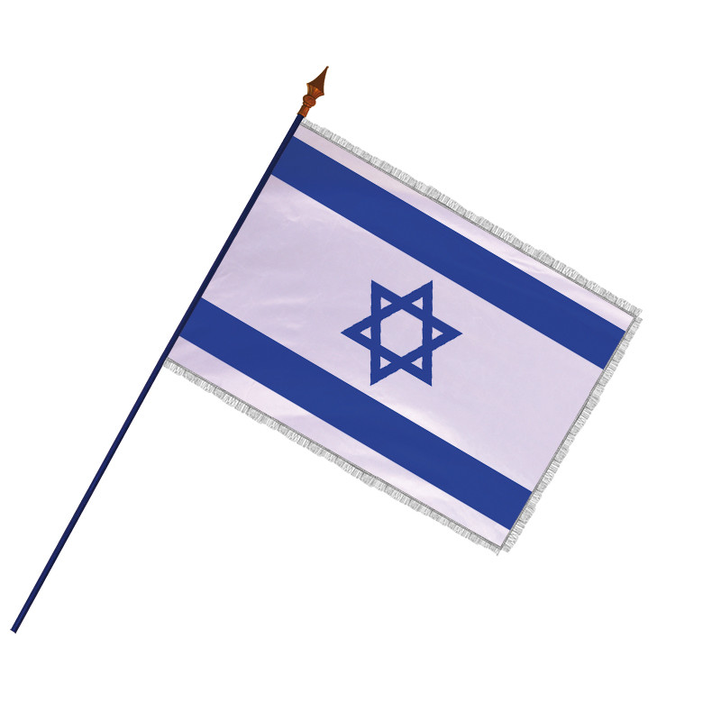 Drapeau Israël De Bureau Réglable – Petit Drapeau Israélien Sur Socle Métal – Hauteur Ajustable 28,5-50 Cm – Décoration Table Conférence Maison Bureau