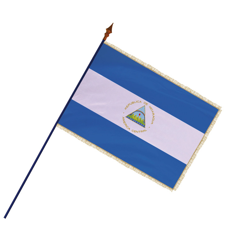 Patch écusson Imprimé Drapeau Nicaragua - 5x8 Cm, Fixations Mâle Et Femelle Incluses | Idéal Pour Sacs, Vestes Et Décorations