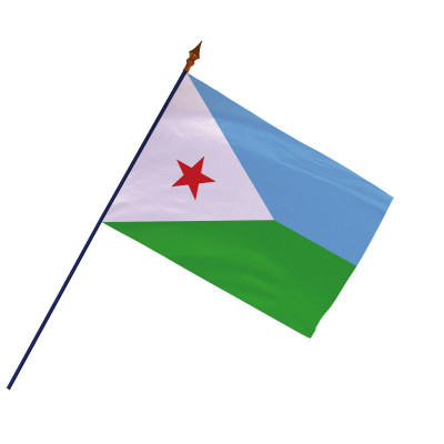 Drapeau Djibouti officiel sur hampe