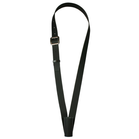 Baudrier en cuir noir pour drapeau de défilé MACAP