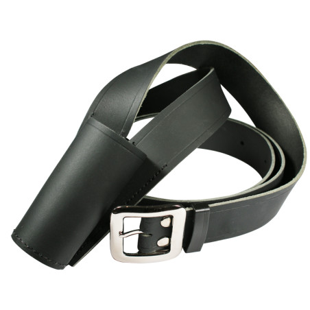 Baudrier officiel en cuir noir pour drapeau de défilé MACAP