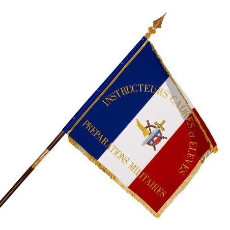 Drapeau de Défilé : Français Personnalisé (Brodé sur Ottoman Tricolore)