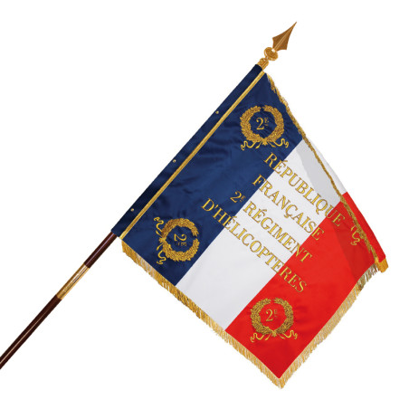 Drapeau de Défilé : Français Personnalisé (Imprimé & Brodé sur Polydéco)