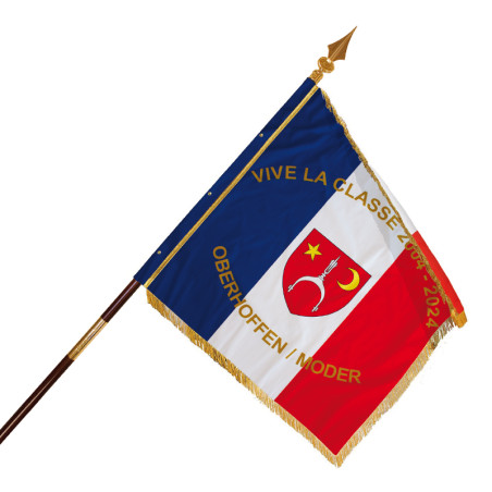 Drapeau de Défilé : Français Personnalisé (Imprimé sur Polydéco)