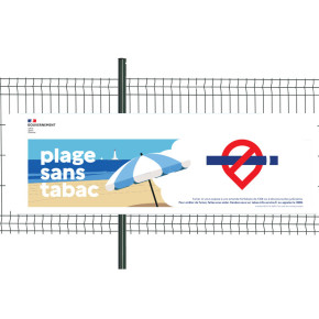 Banderole : "Plage sans tabac" (PVC + Oeillets)