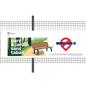 Banderole "Parc & Jardin sans tabac" (PVC + oeillets)