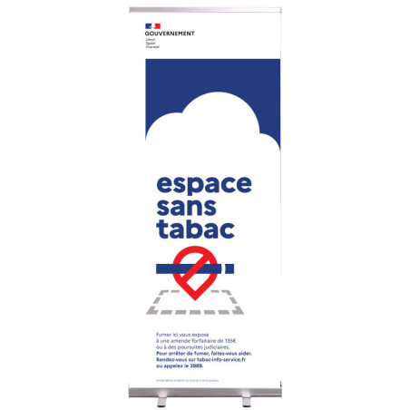 Roll up :"Espace sans tabac - Périmètre" (structure + housse)