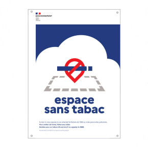 Affiche : "Espace sans tabac - Périmètre" (PVC)