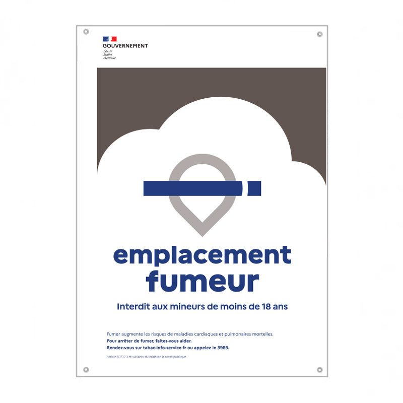 Affiche : "Emplacement fumeur" (PVC)