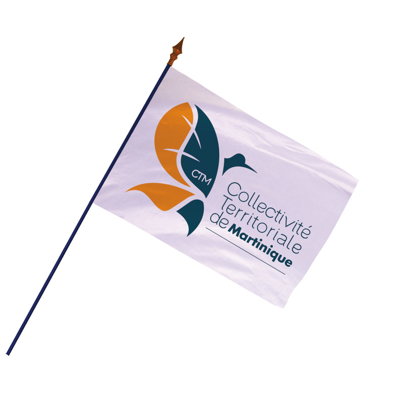 Drapeau Martinique : avec hampe (Collectivité territoriale) - finition ourlets 3 côtés