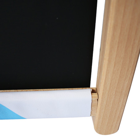 fixation de la toile du Kakémono Bois : Autoportant Pliable (1 Face)