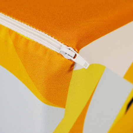 Banc pouf - vue sur la fermeture éclaire