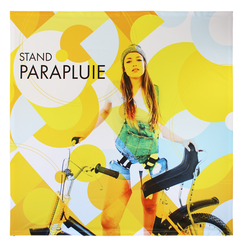 Stand Parapluie droit : Autoportant (1 face) avec vue de face