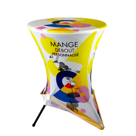 Mange debout personnalisé avec vue du pied de table - MACAP