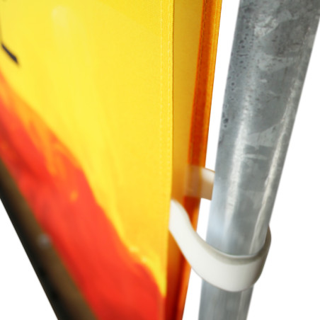 Vue côté avec Gros plan sur velcro Habillage de Barrière (Double face)