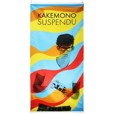 Kakémono Suspendu : avec barre de suspension (en plastique)