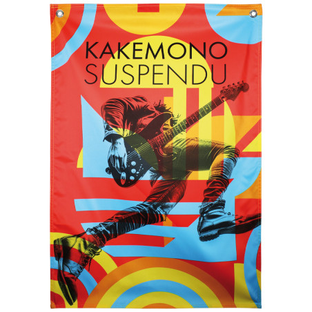 Kakémono Suspendu : avec œillets (côtés hauts) sans fixation