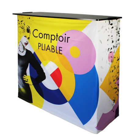 Comptoir pliable avec visuel personnalisé